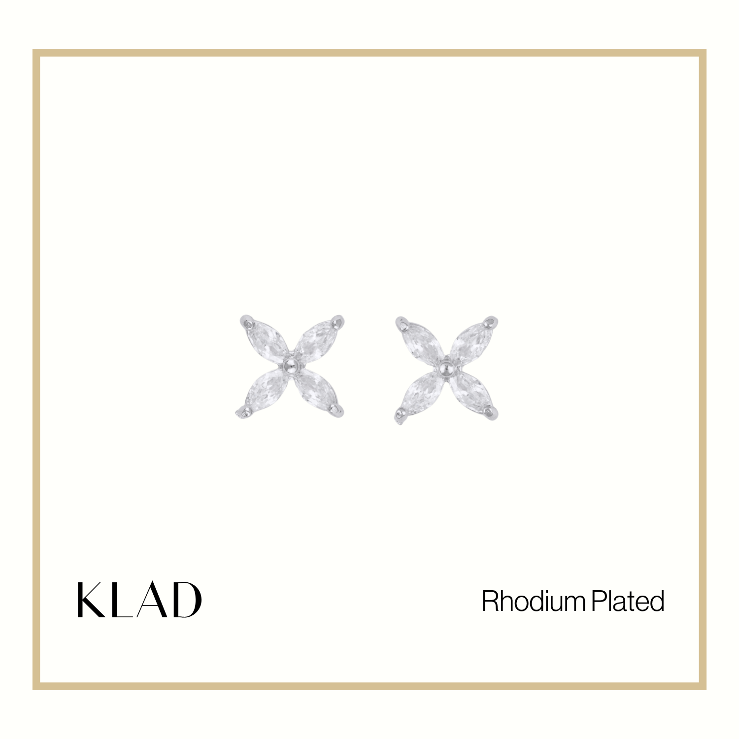 Laris Stud Earrings in Rhodium