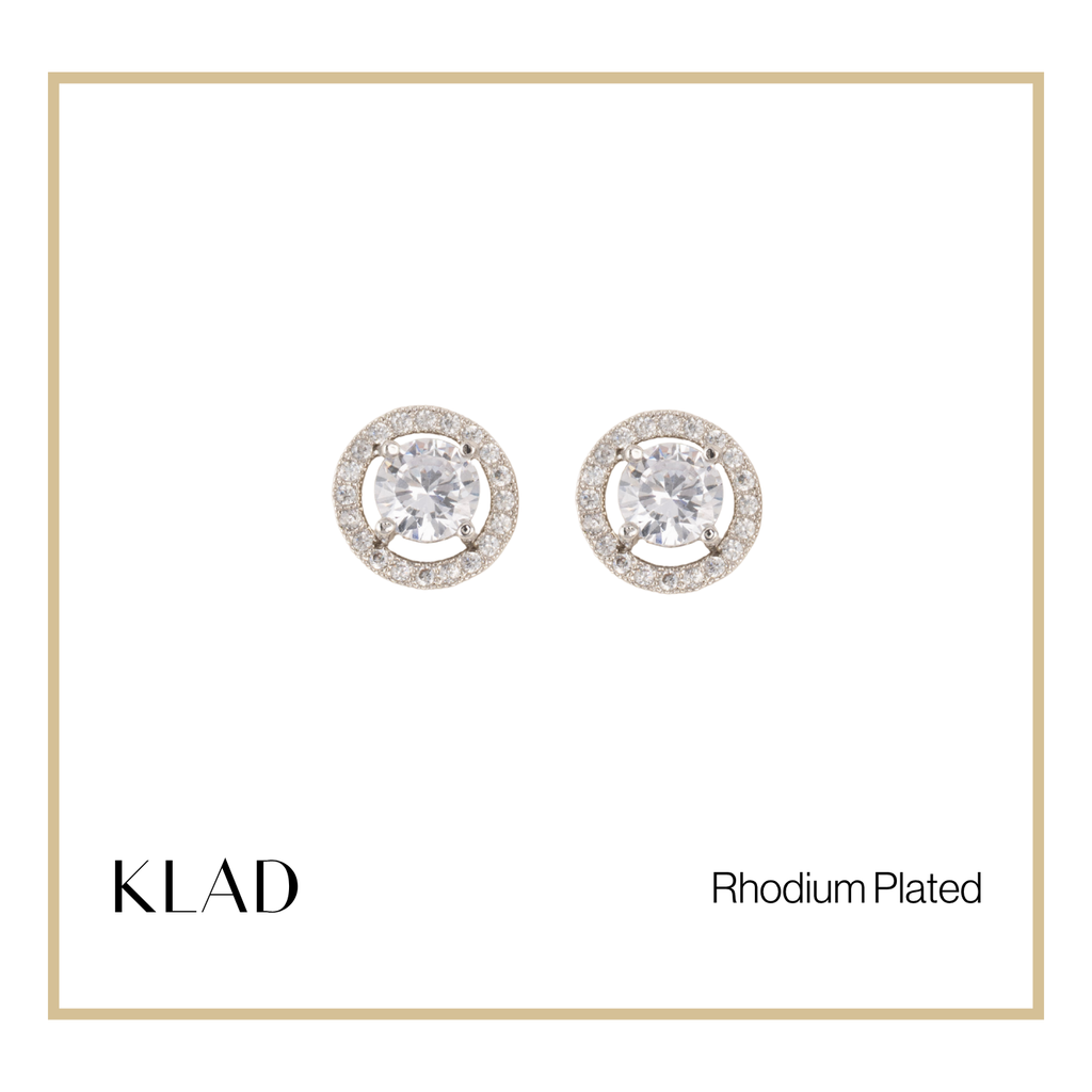 Zarie Stud Earrings in Rhodium