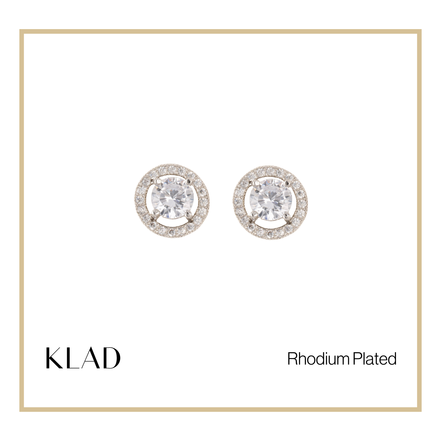 Zarie Stud Earrings in Rhodium