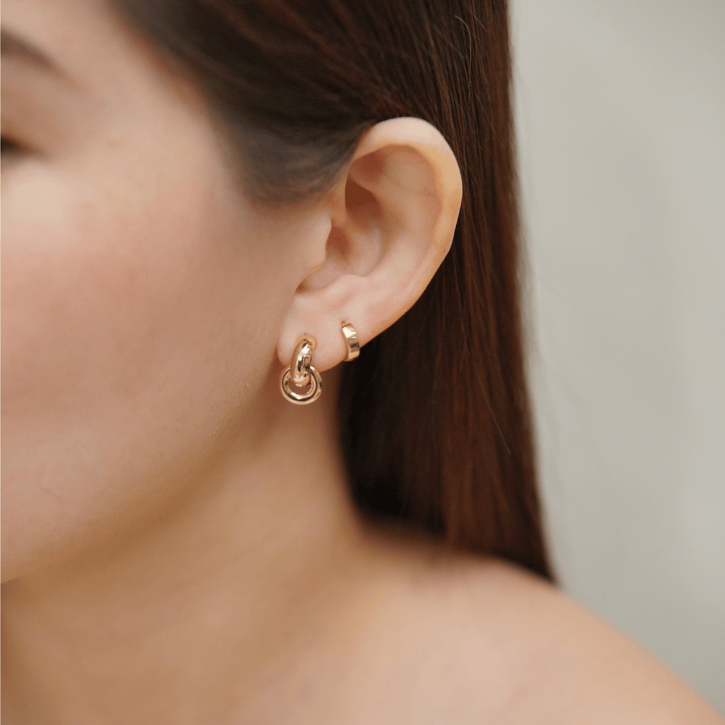 Hope Hoop Earrings in Gold