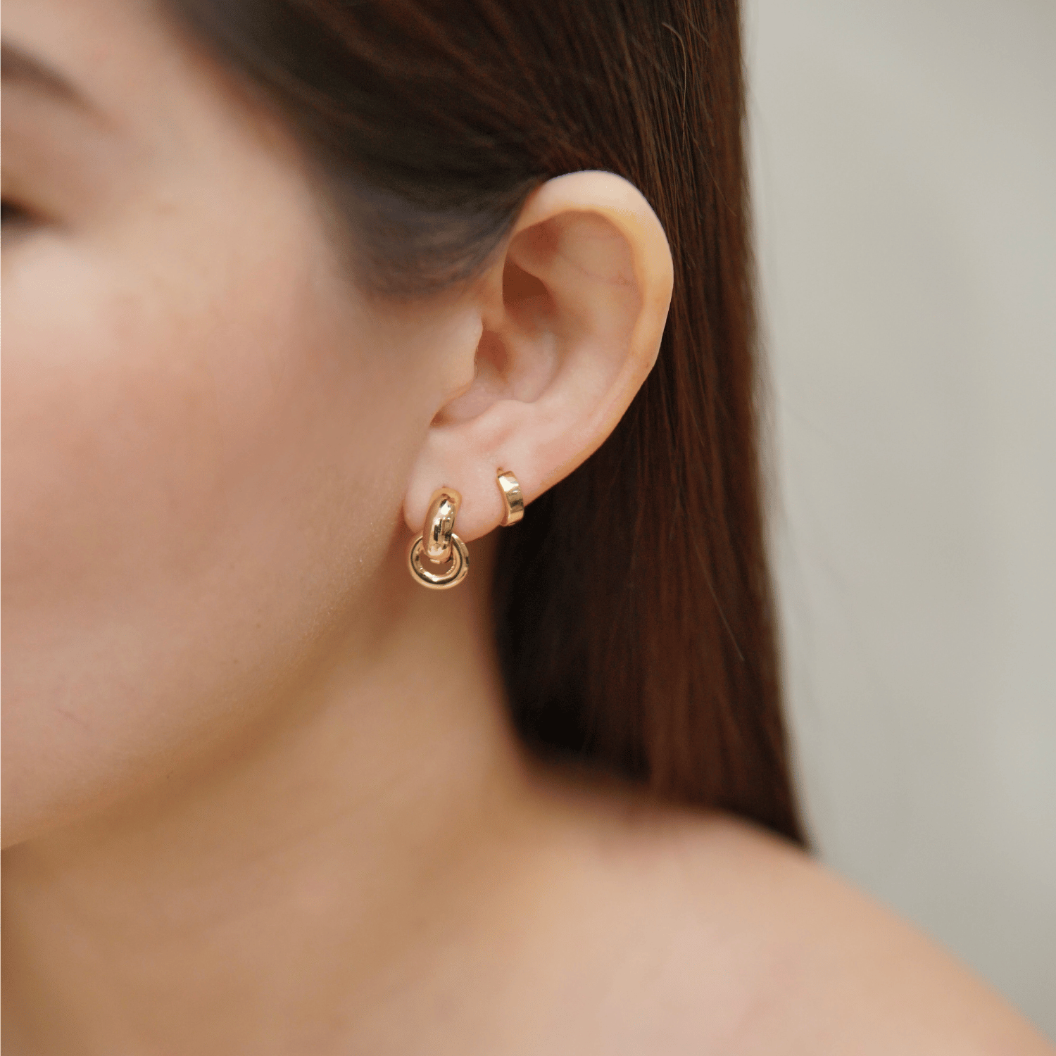 Hope Hoop Earrings in Gold
