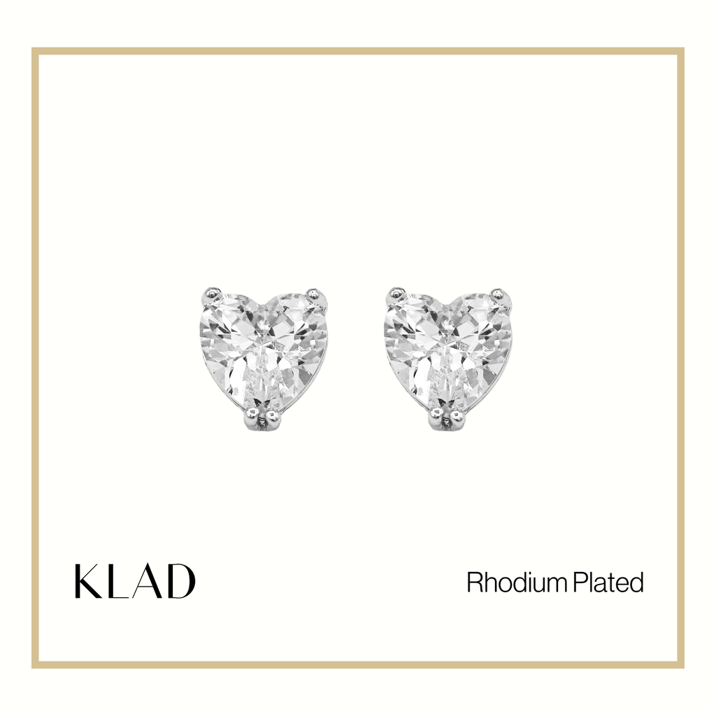 Zelda Stud Earrings in Rhodium