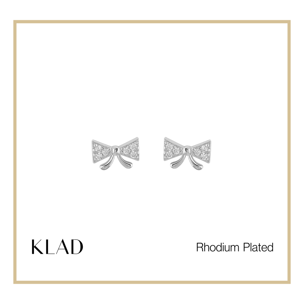 Megara Stud Earrings in Rhodium
