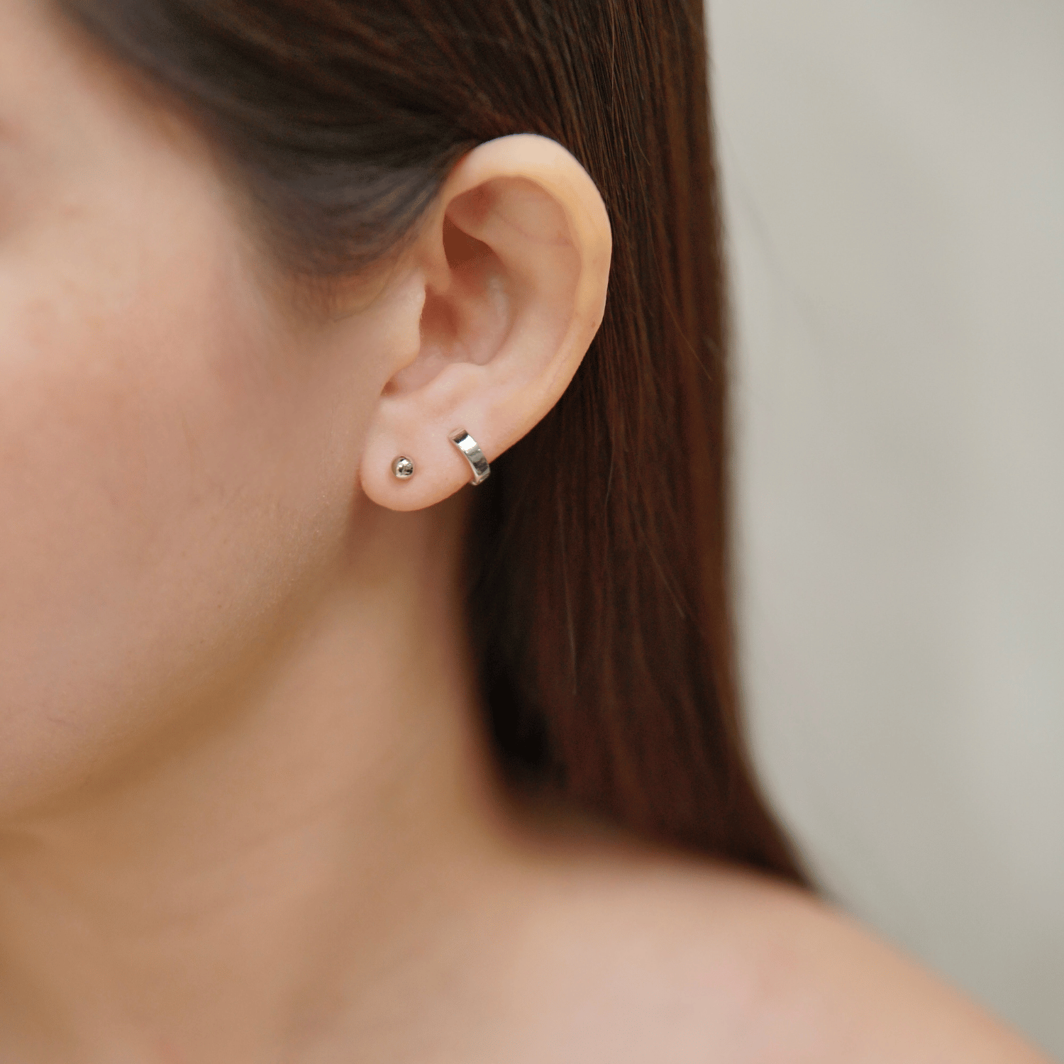 Hope Hoop Earrings in Rhodium