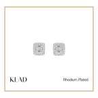 Martina 2-Way Stud Earrings in Rhodium