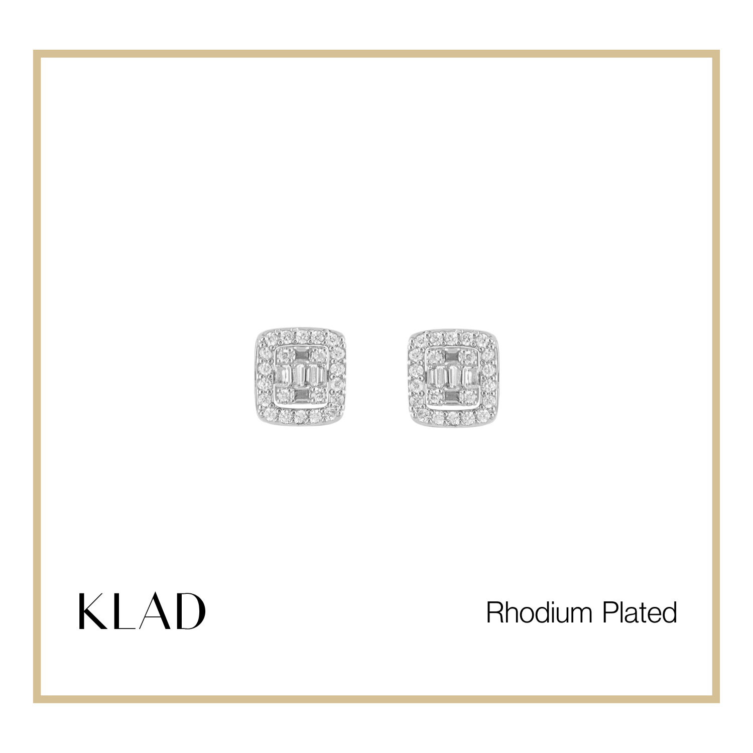 Martina 2-Way Stud Earrings in Rhodium