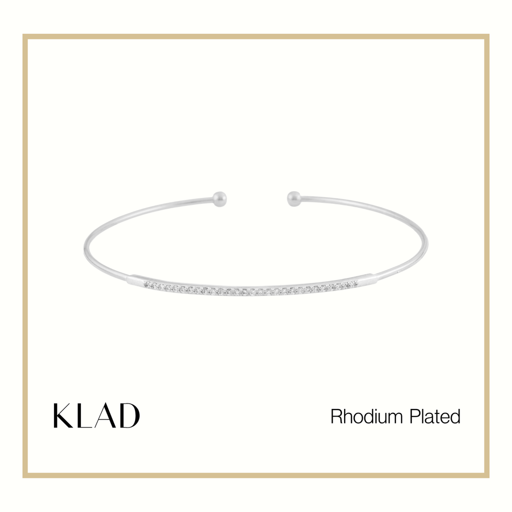 Tia Thin Bangles in Rhodium