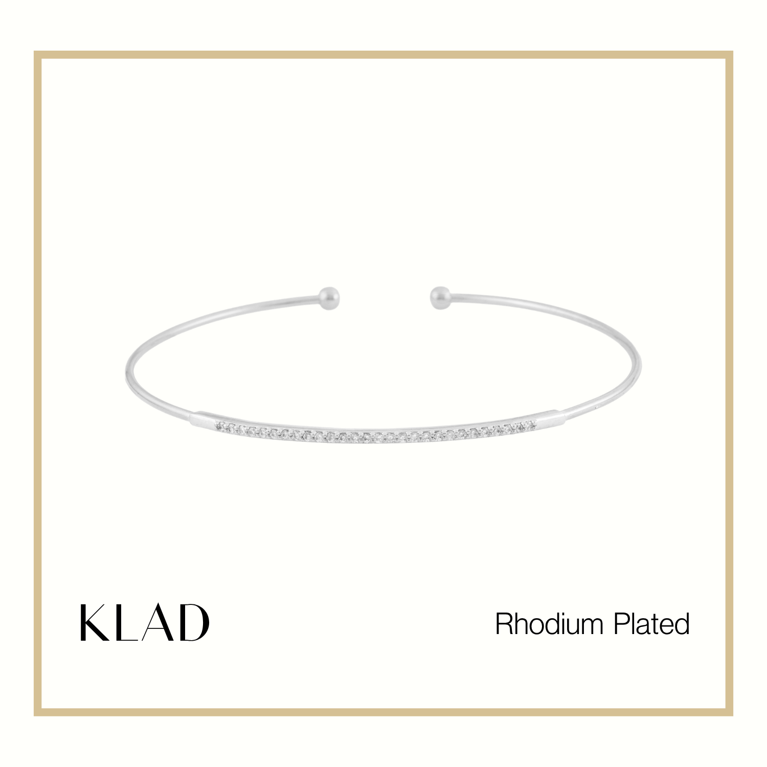 Tia Thin Bangles in Rhodium
