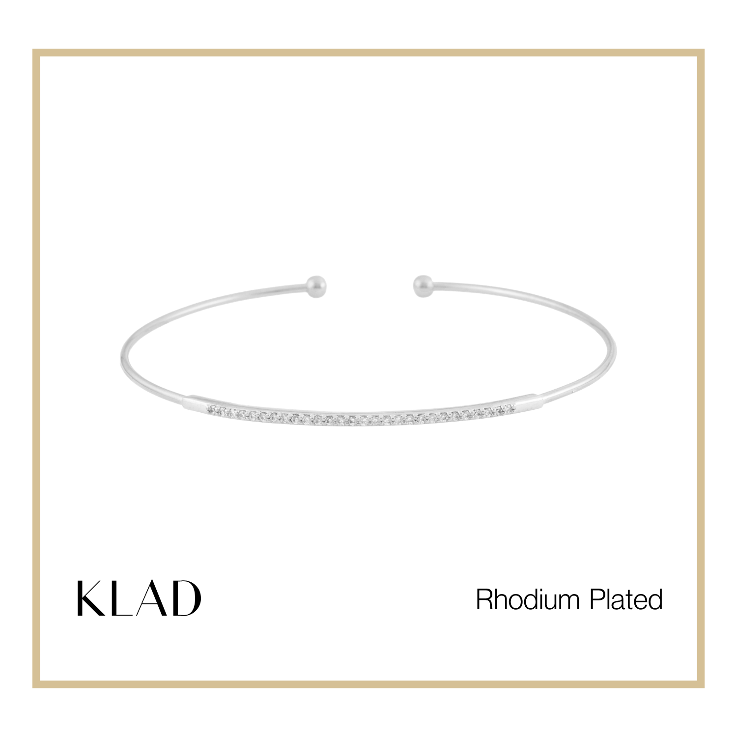 Tia Thin Bangles in Rhodium