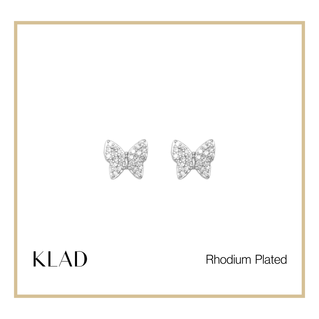 Mindy Stud Earrings in Rhodium