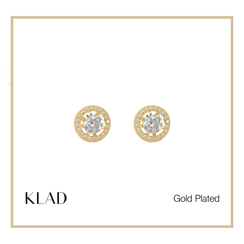 Zyr Stud Earrings in Gold