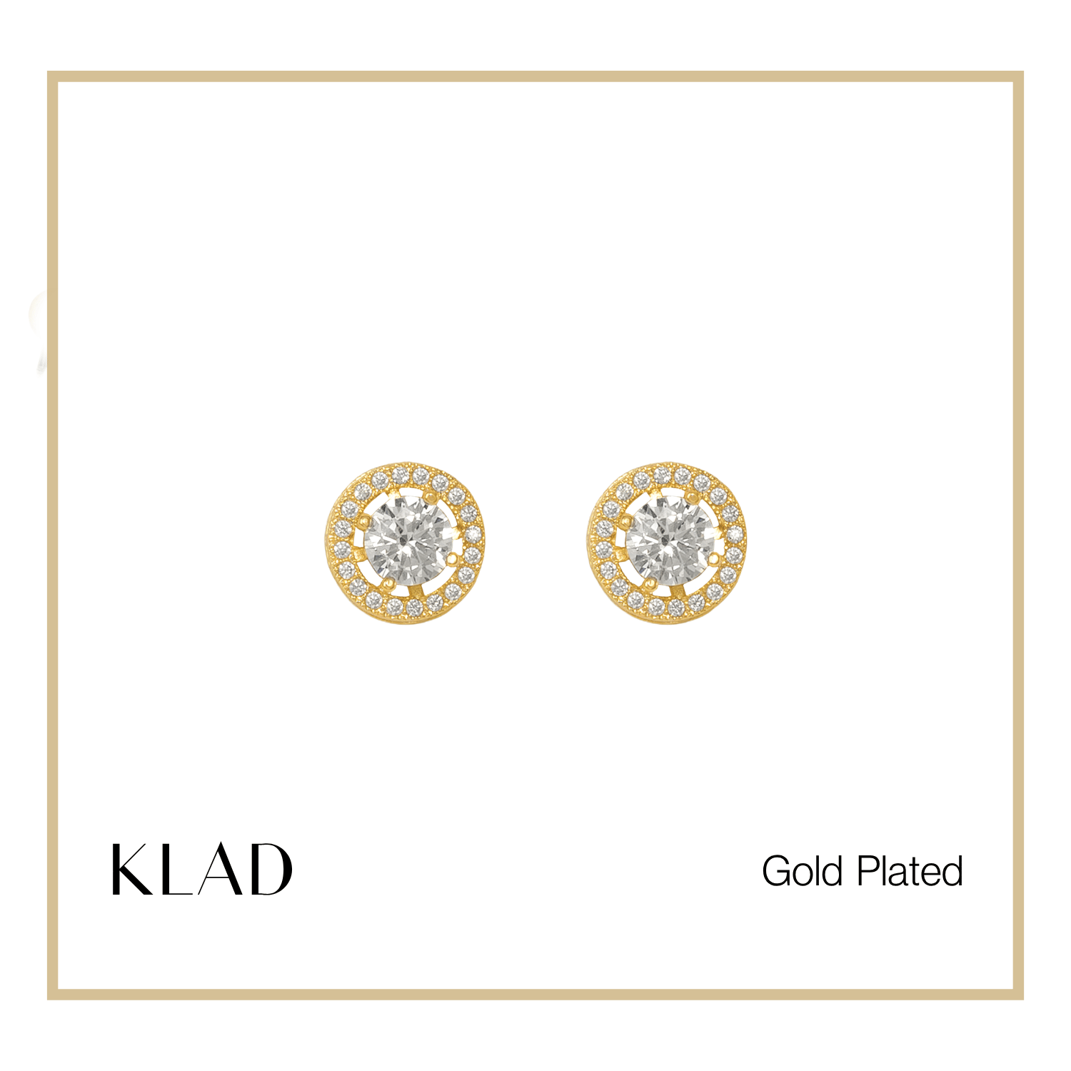 Zyr Stud Earrings in Gold