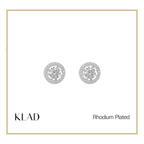Zyr Stud Earrings in Rhodium