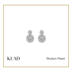 Moira Stud Earrings in Rhodium