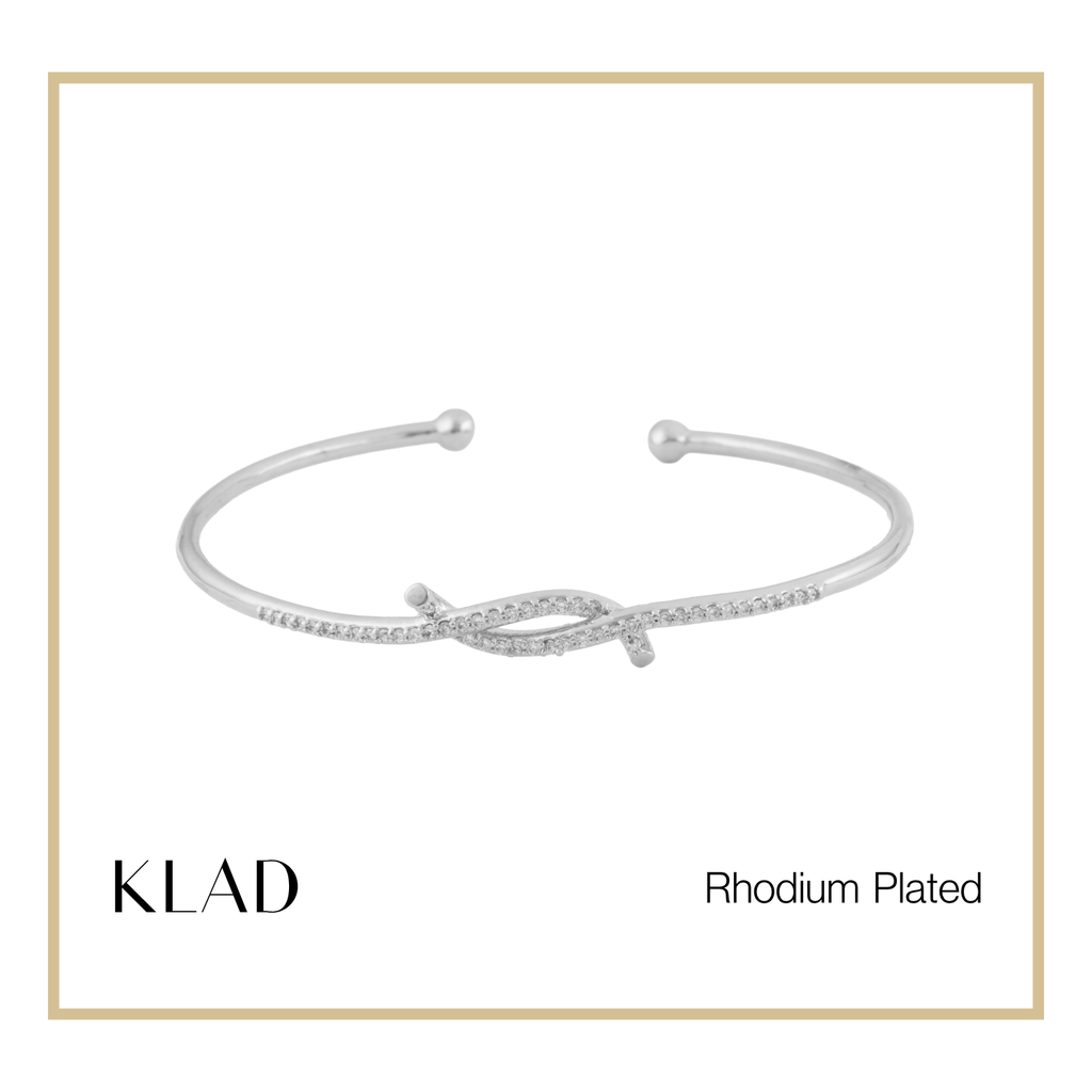 Teia Thin Bangles in Rhodium
