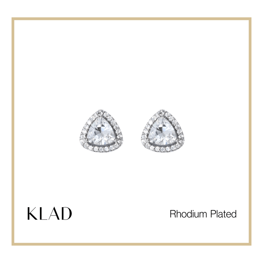 Zarie Stud Earrings in Rhodium