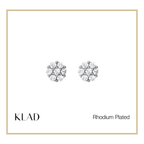 Leiv Stud Earrings in Rhodium