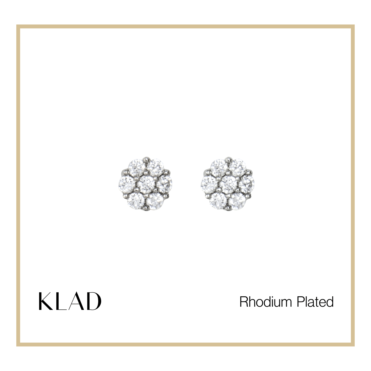 Leiv Stud Earrings in Rhodium