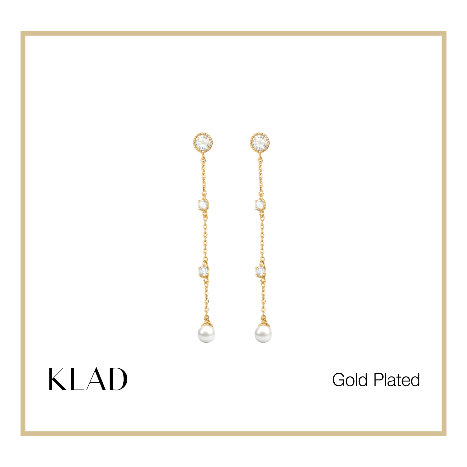 Bonnie Thin Dangling Earrings in Gold