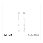 Bonnie Thin Dangling Earrings in Rhodium