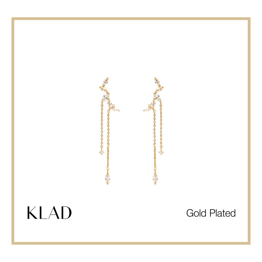 Brielle Thin Dangling Earrings in Gold