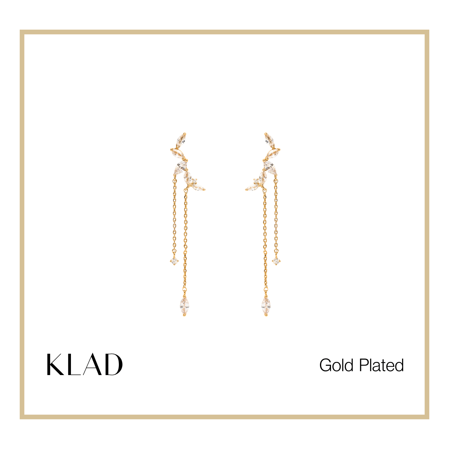 Brielle Thin Dangling Earrings in Gold