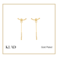 Bethany Thin Dangling Earrings in Gold