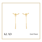 Bethany Thin Dangling Earrings in Gold
