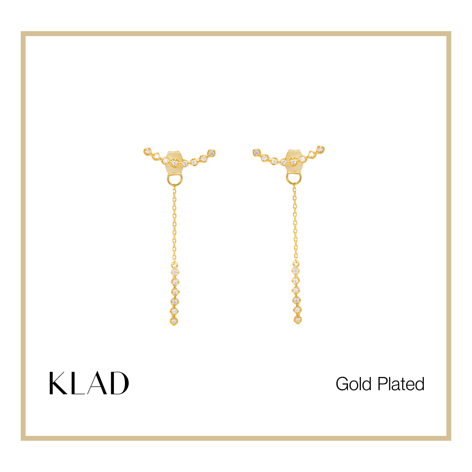 Bethany Thin Dangling Earrings in Gold