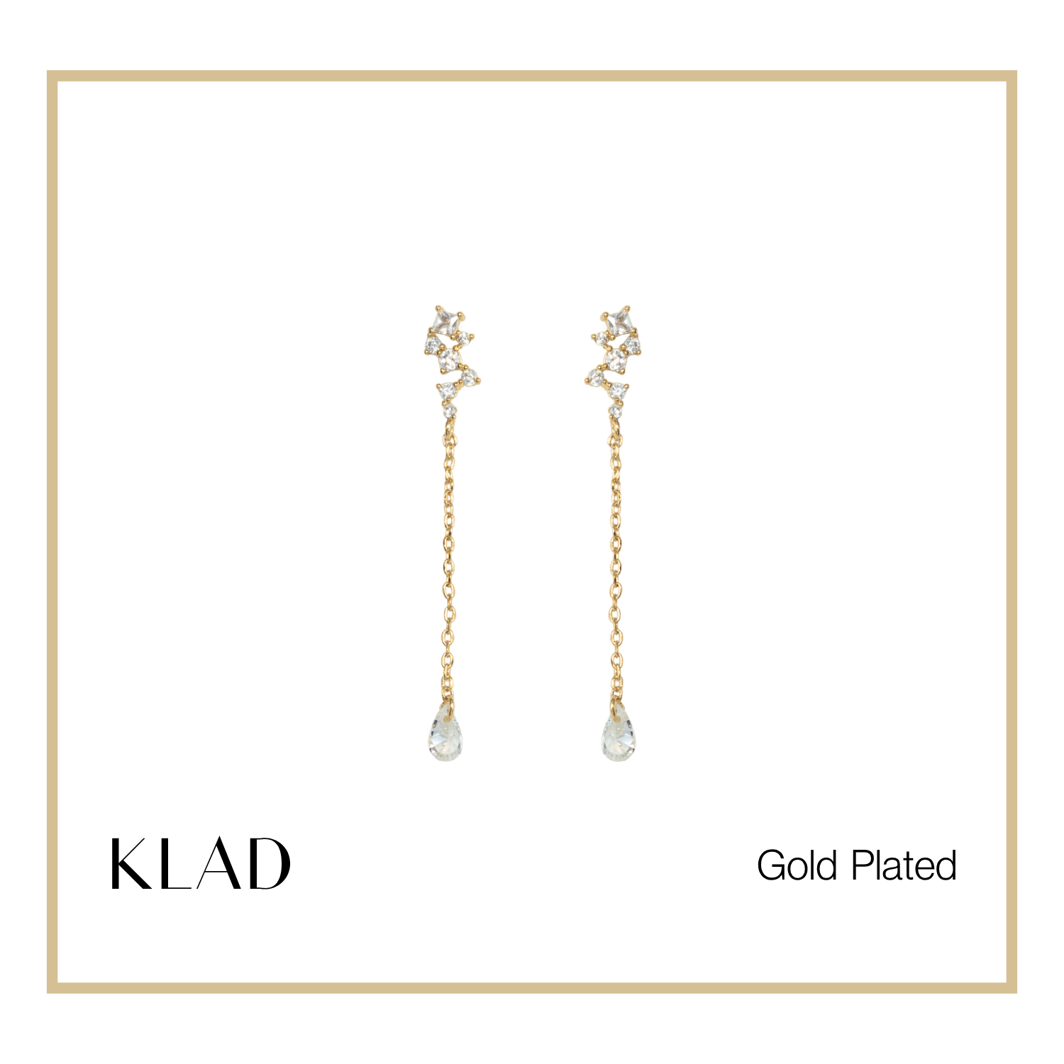 Blake Thin Dangling Earrings in Gold