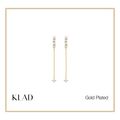Berenice Thin Dangling Earrings in Gold