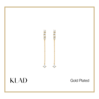 Berenice Thin Dangling Earrings in Gold