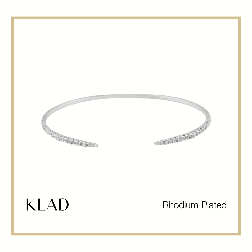 Taryn Thin Bangles in Rhodium
