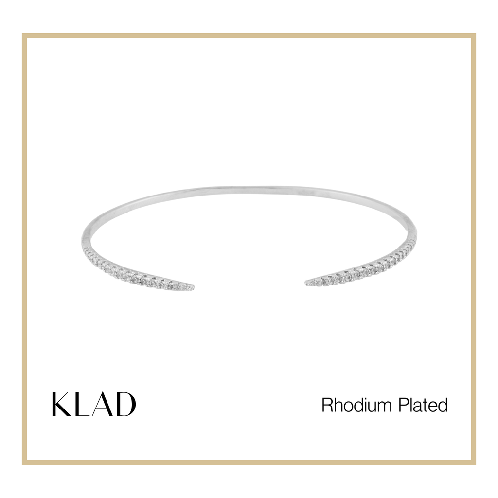 Taryn Thin Bangles in Rhodium