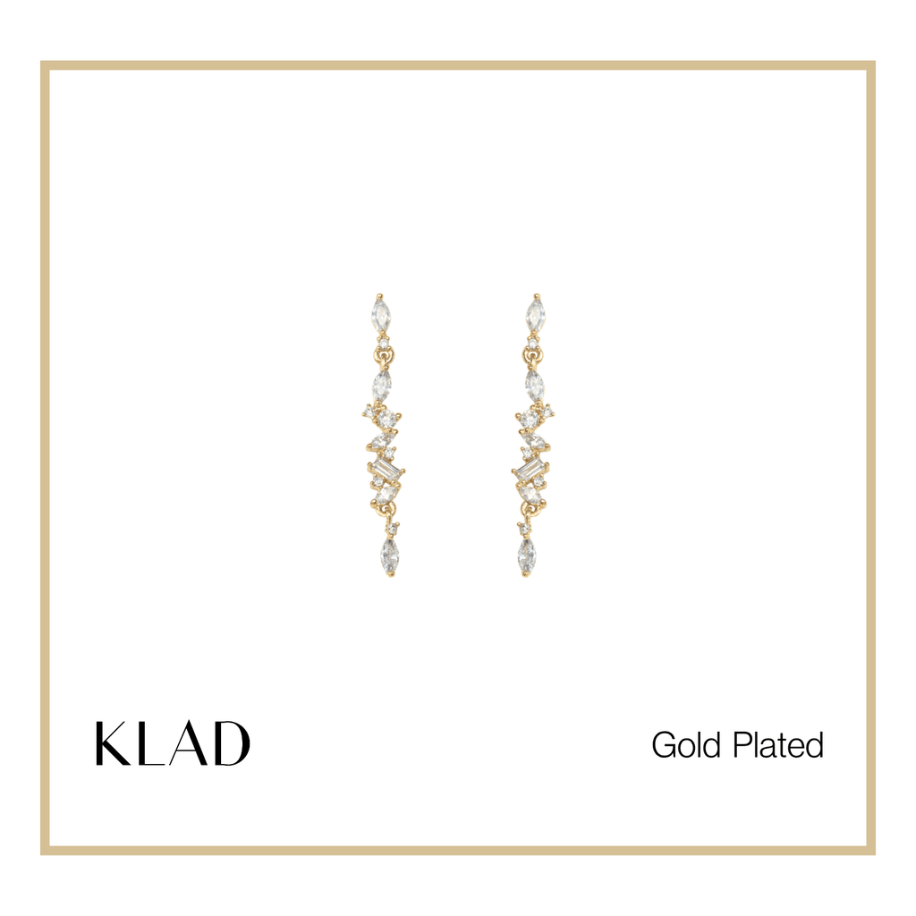 Bria Thin Dangling Earrings in Gold