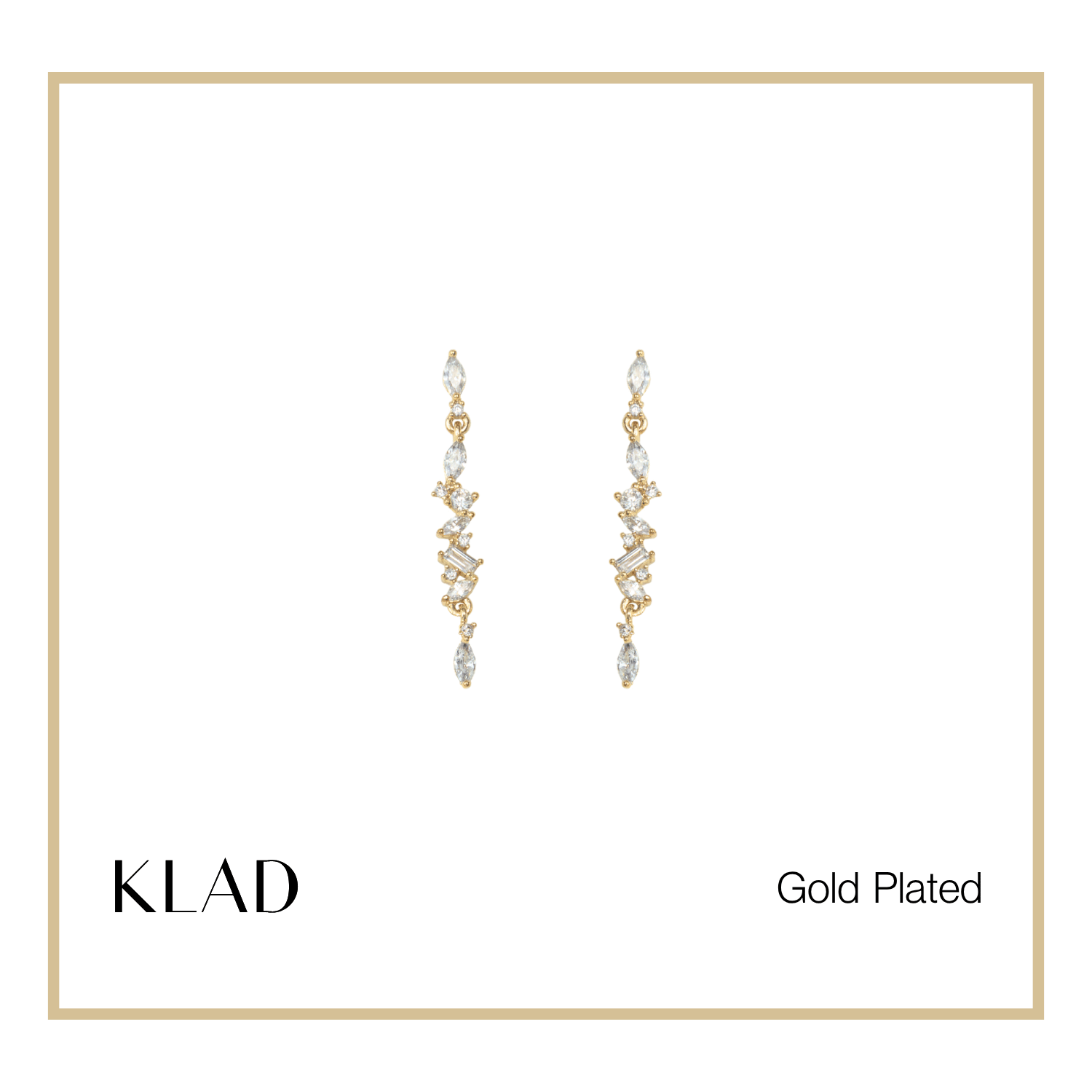Bria Thin Dangling Earrings in Gold