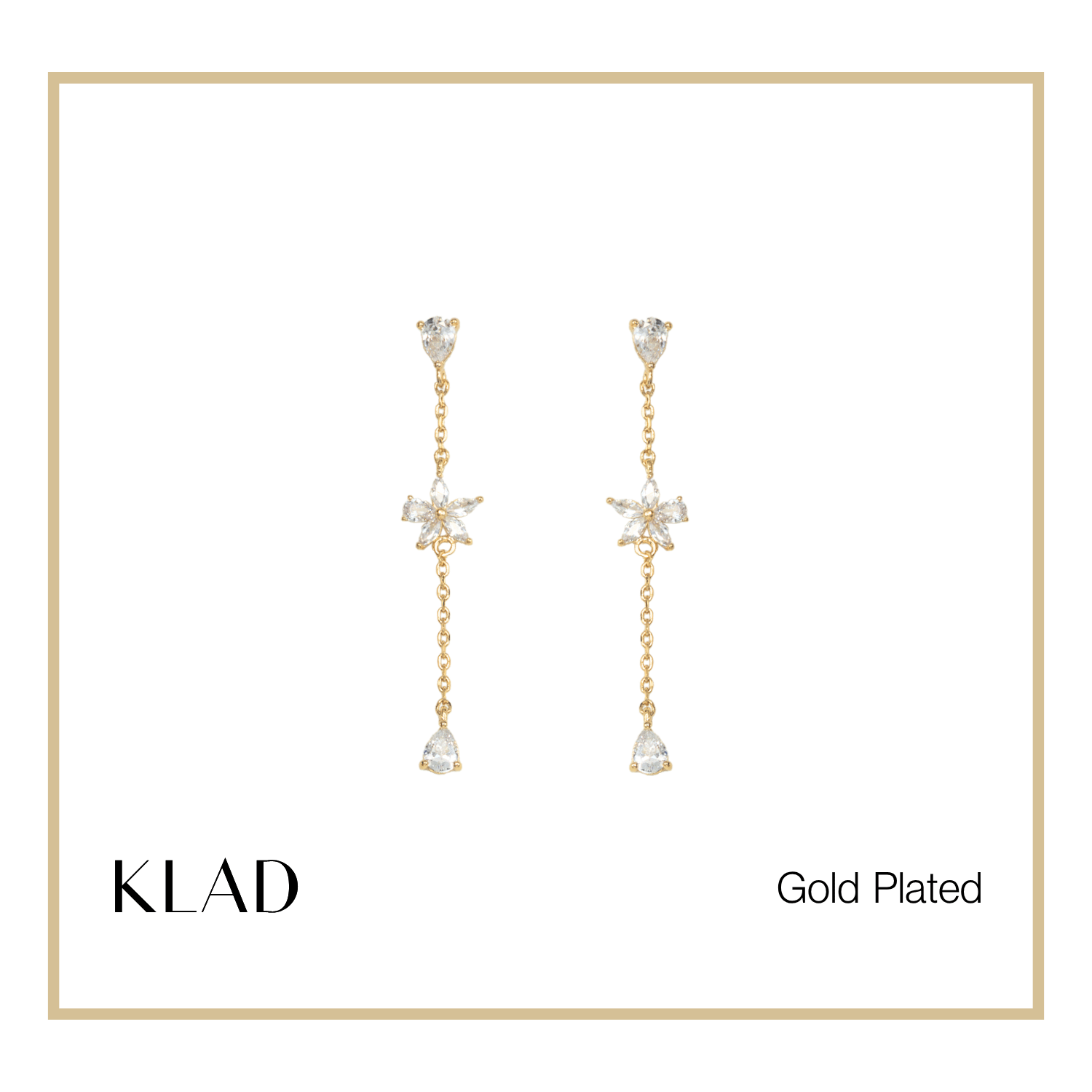 Blair Thin Dangling Earrings in Gold
