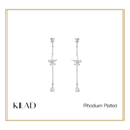 Blair Thin Dangling Earrings in Rhodium