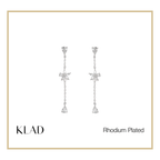 Blair Thin Dangling Earrings in Rhodium