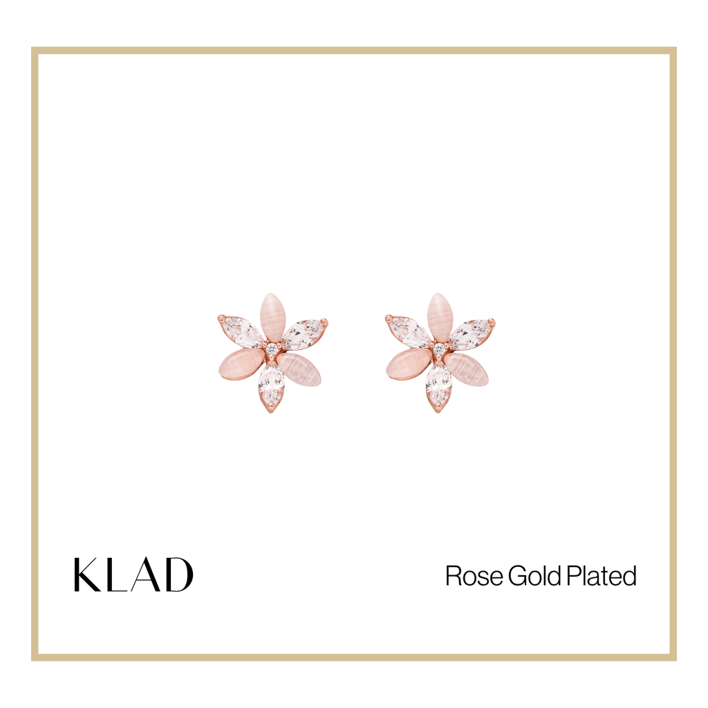 Eva Stud Earrings in Rose Gold