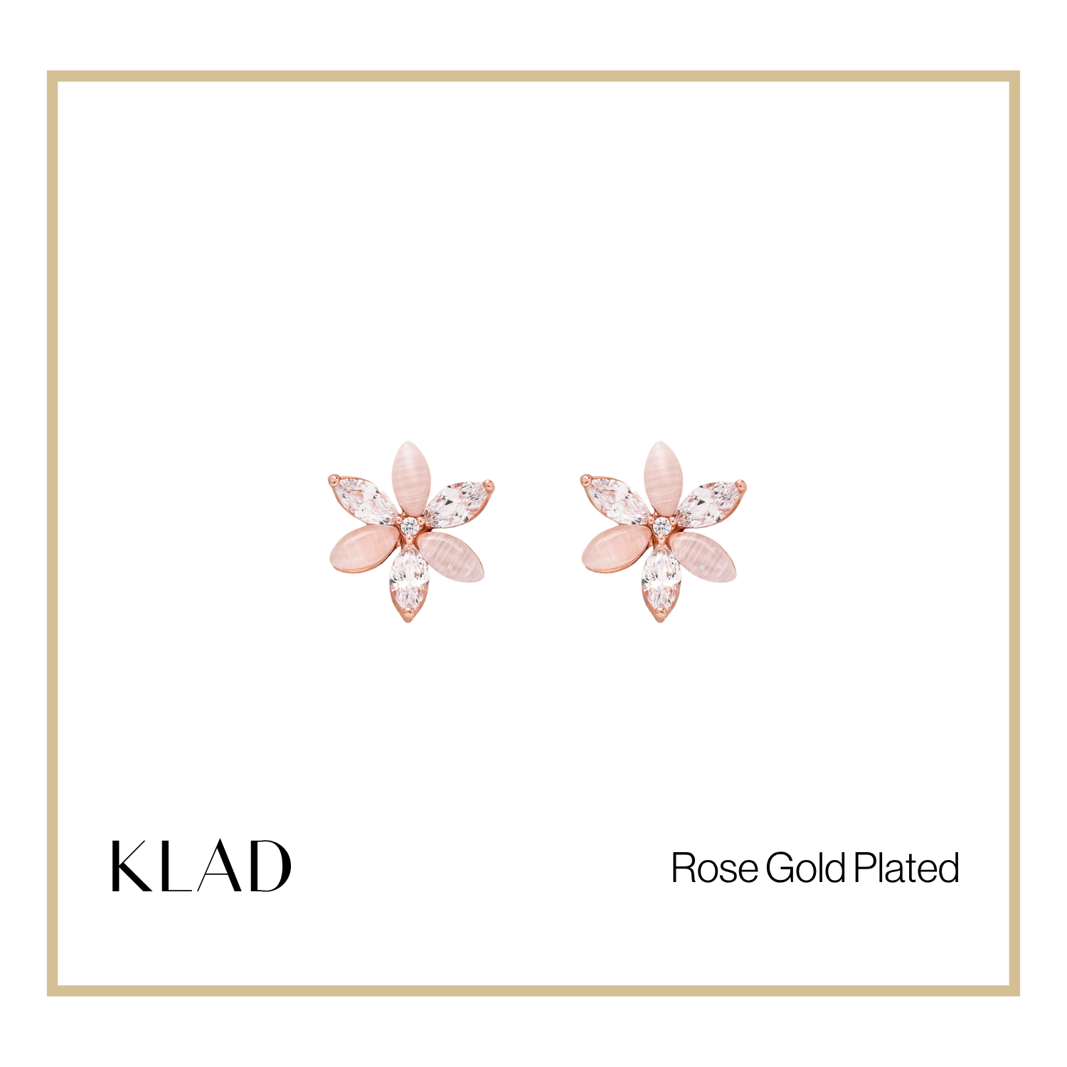 Eva Stud Earrings in Rose Gold