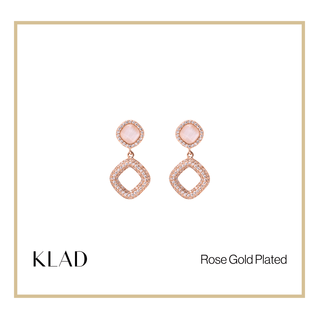 Eliza Dangling Earrings in Rose Gold