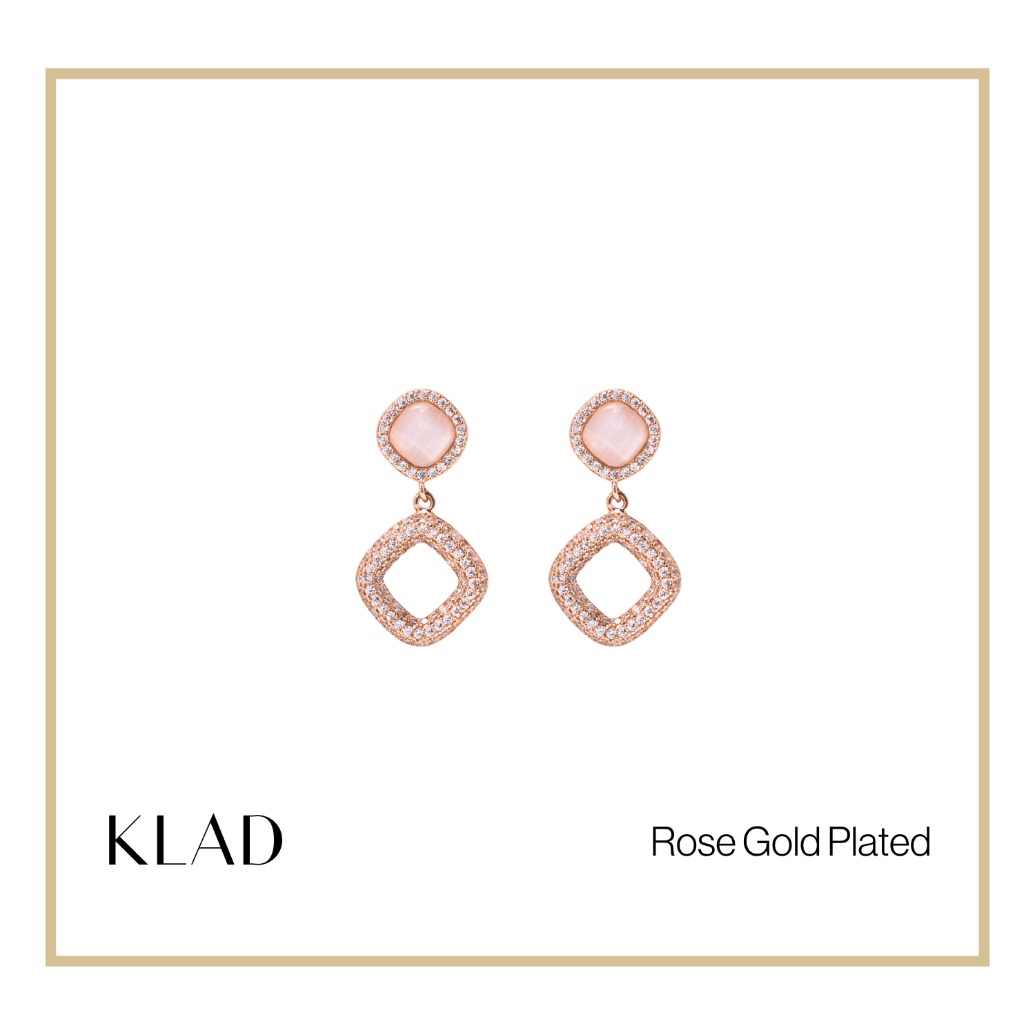 Eliza Dangling Earrings in Rose Gold