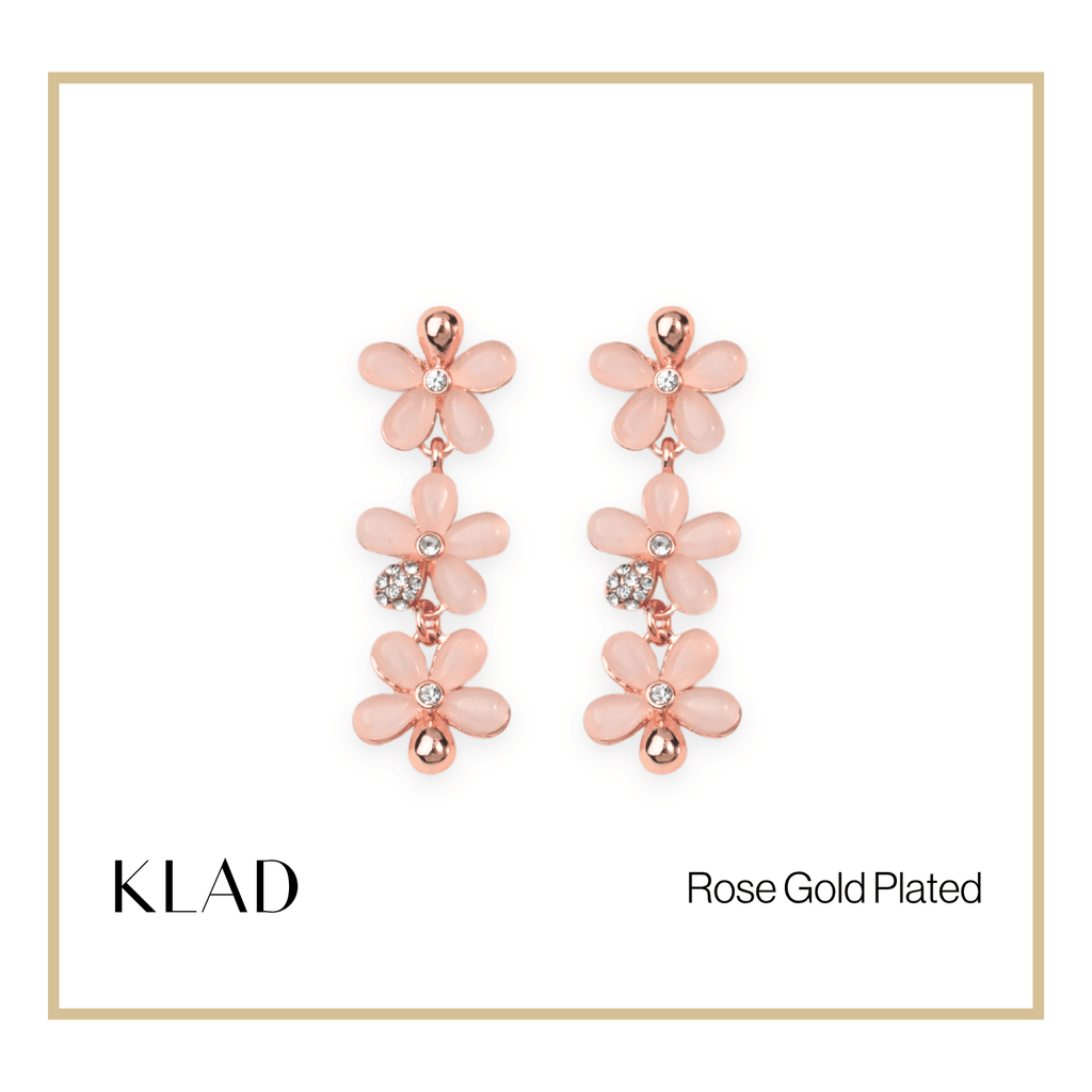 Carolyn Dangling Earrings in Rose Gold
