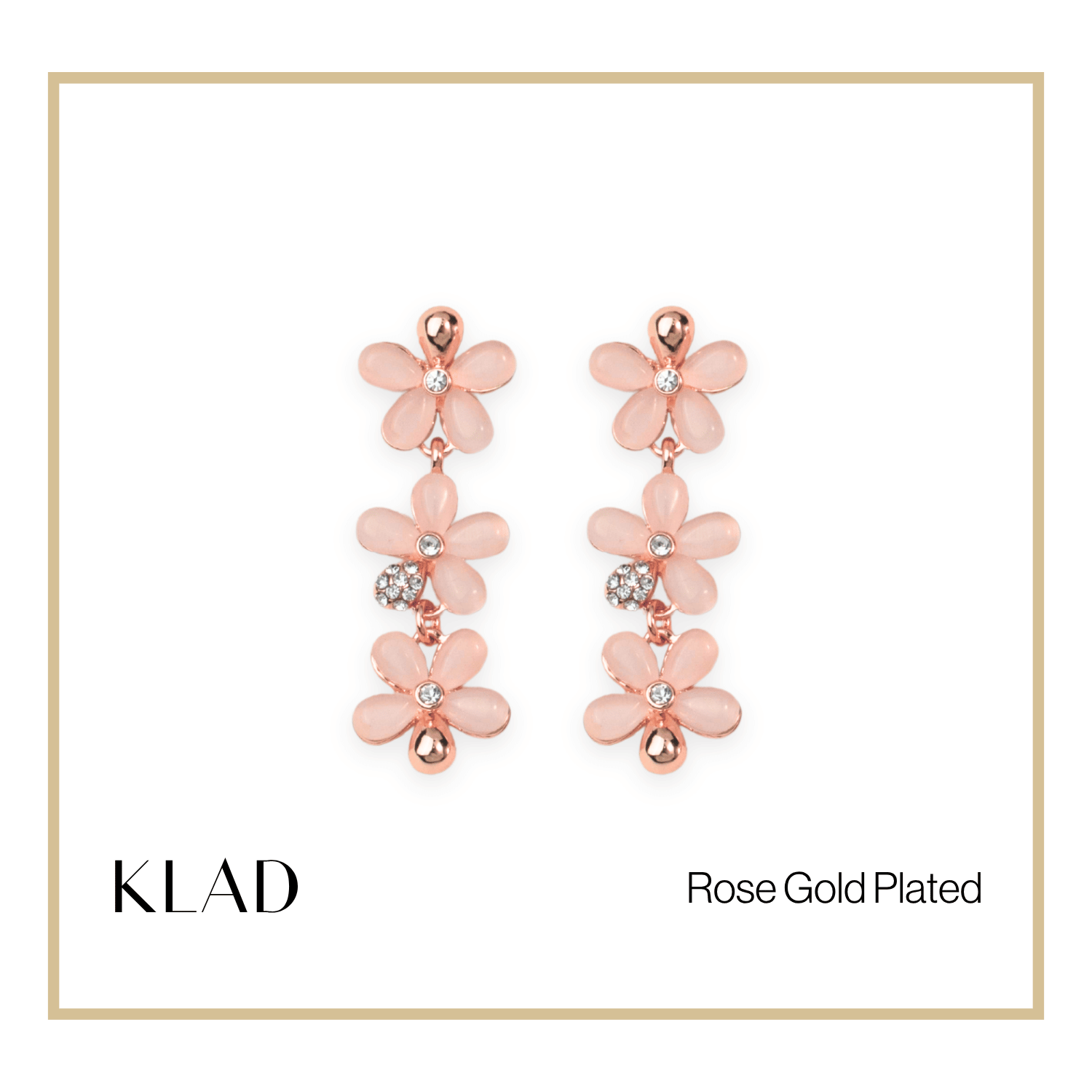 Carolyn Dangling Earrings in Rose Gold