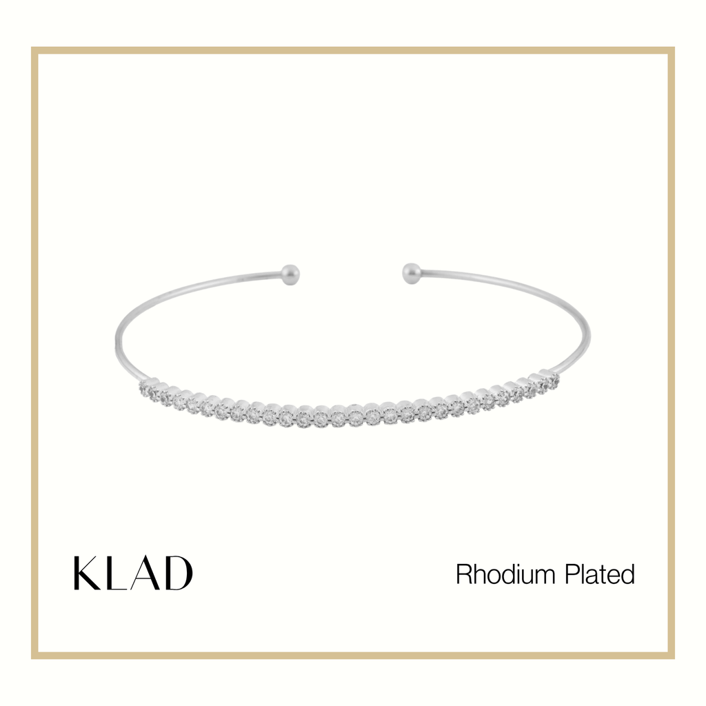 Tori Thin Bangles in Rhodium