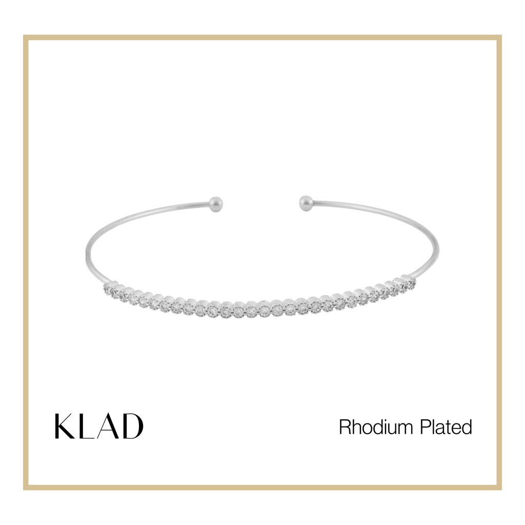Tori Thin Bangles in Rhodium