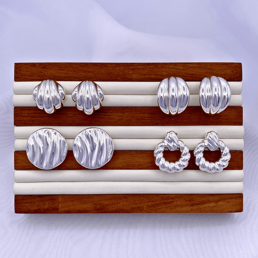 KLAD-C036 Earrings in Rhodium