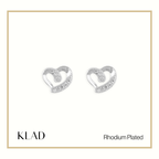 Marie Stud Earrings in Rhodium