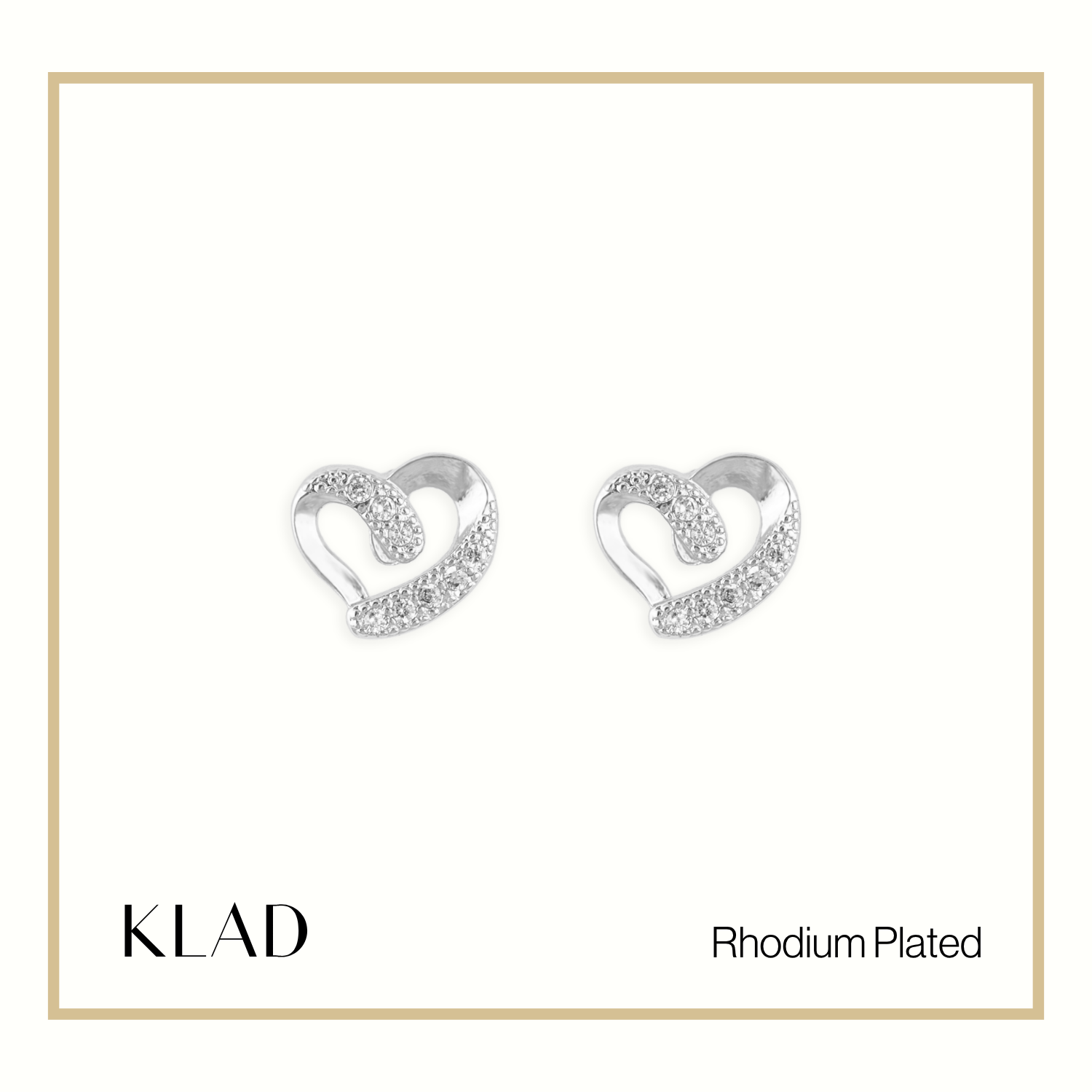 Marie Stud Earrings in Rhodium